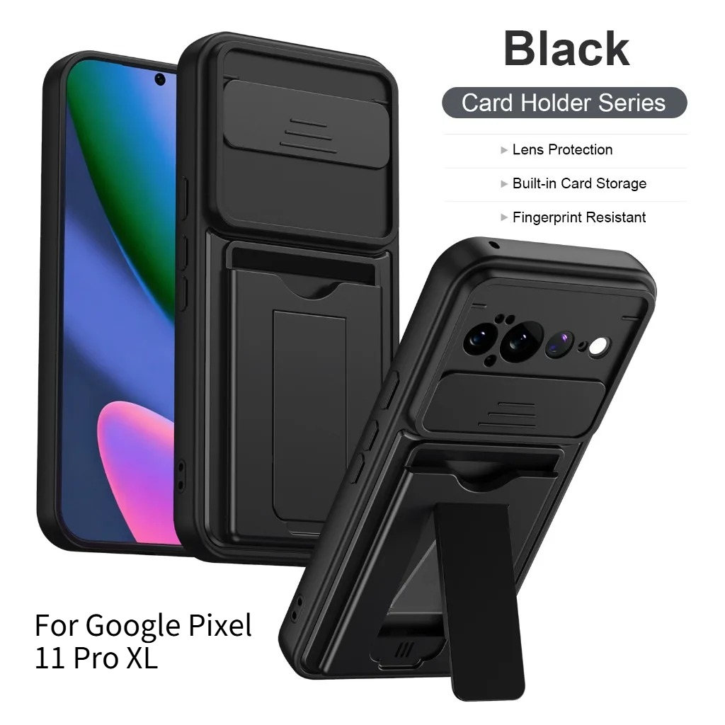 Heavy Equipment Bucket - Google Pixel 11 PRO XL用オールインクルーシブレンズ保護電話ケース、耐衝撃性、カードスロット付きキックスタンドバックカバー