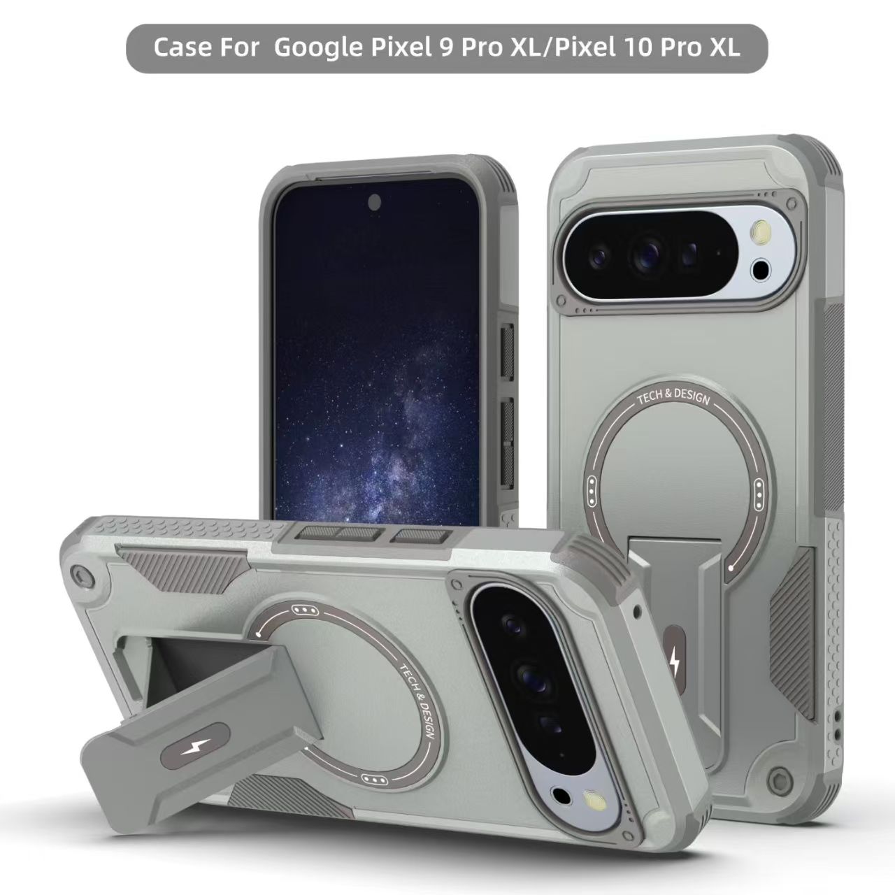 Heavy Equipment Bucket - アーマーヘビーデューティー耐衝撃磁気ブラケット付きスマホケース Magsafeワイヤレス対応 Google Pixel 10 9